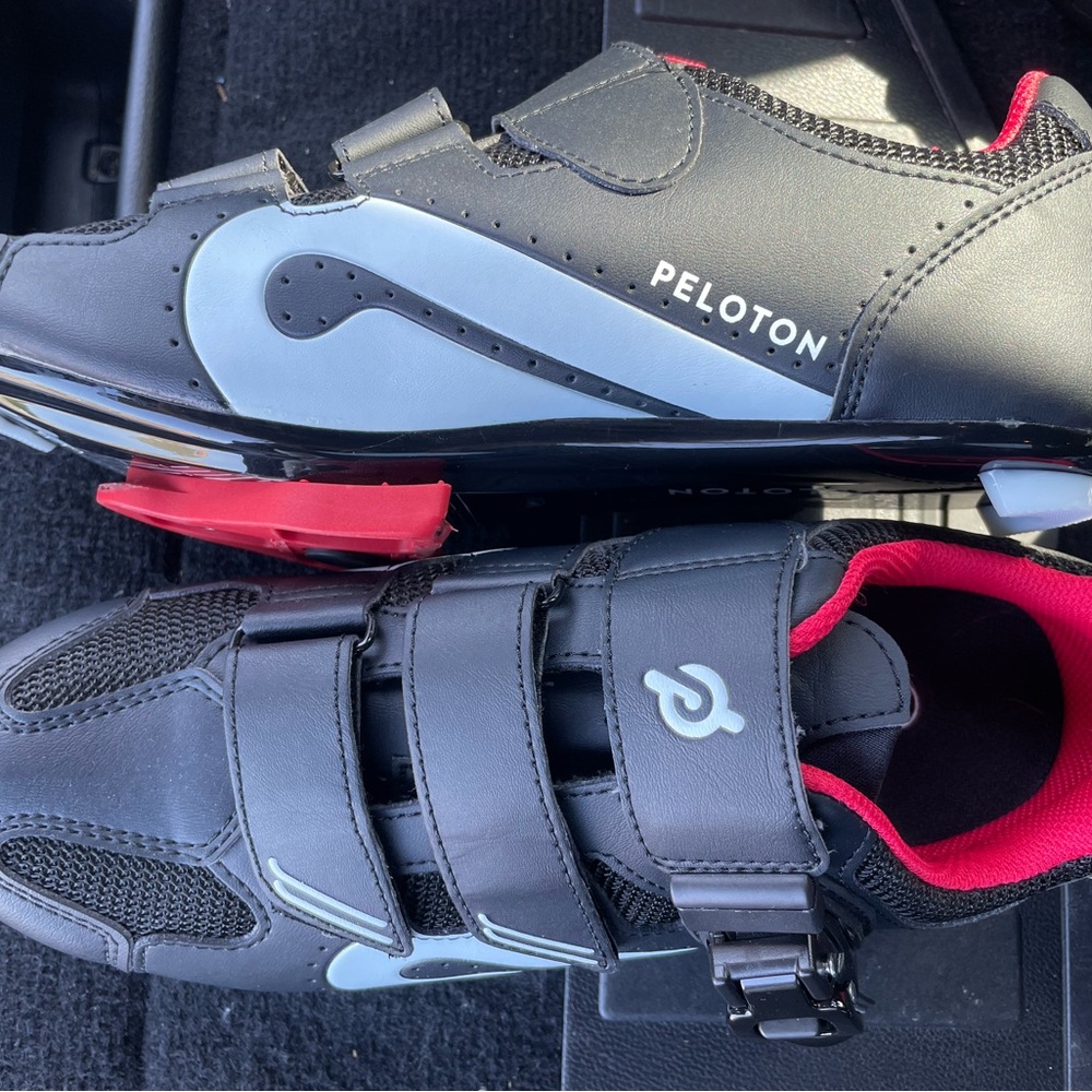 Peloton Black and Red Performance Athletic Shoes